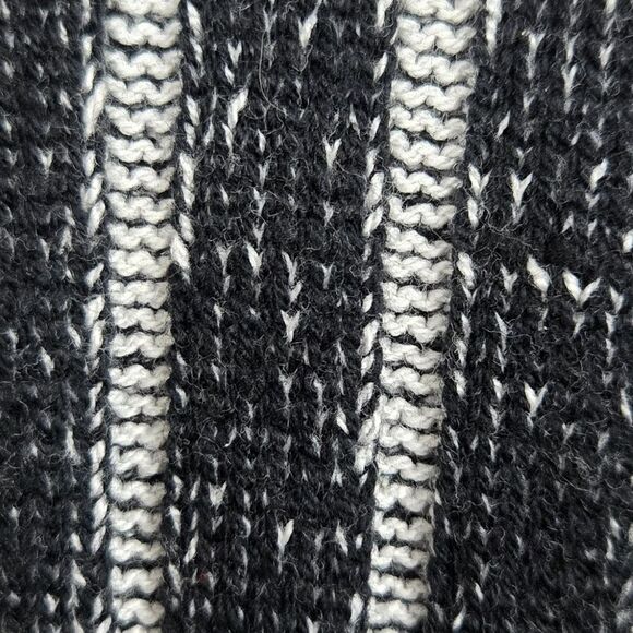 INC Men's Sweater NWT Cable Knit Black & White Ribbed Stripe Pullover Mock Neck - Picture 5 of 11